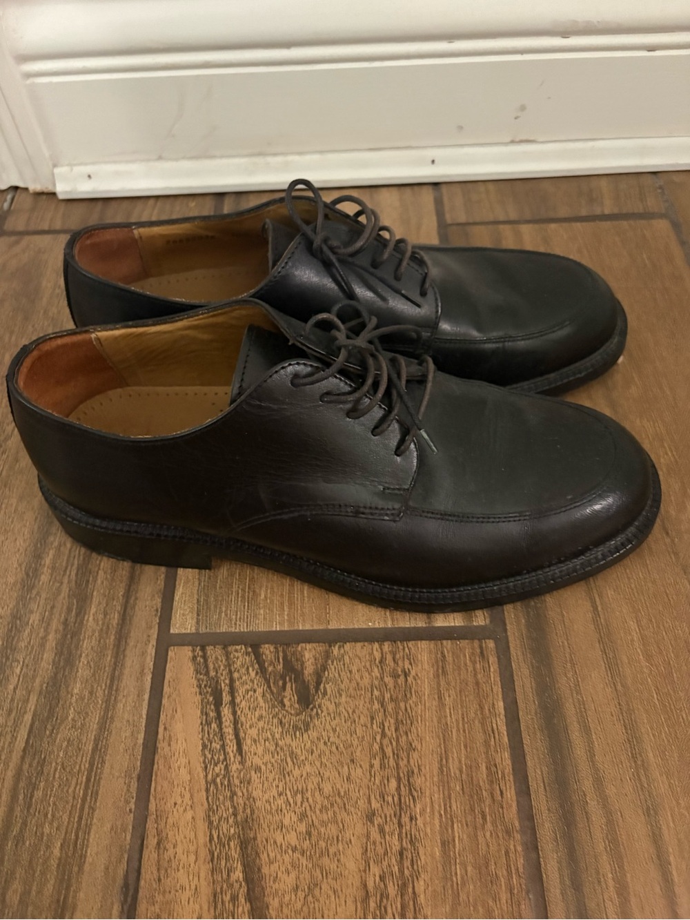 Brooks Brothers Black Leather Derby Lace-Up Shoes